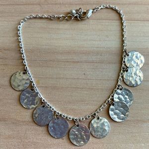 Faux Silver colored coin anklet